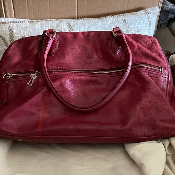 REHAB Red Cole Haan Leather Bag HuGE buy, fix, and sell high! - Picture 2 of 12